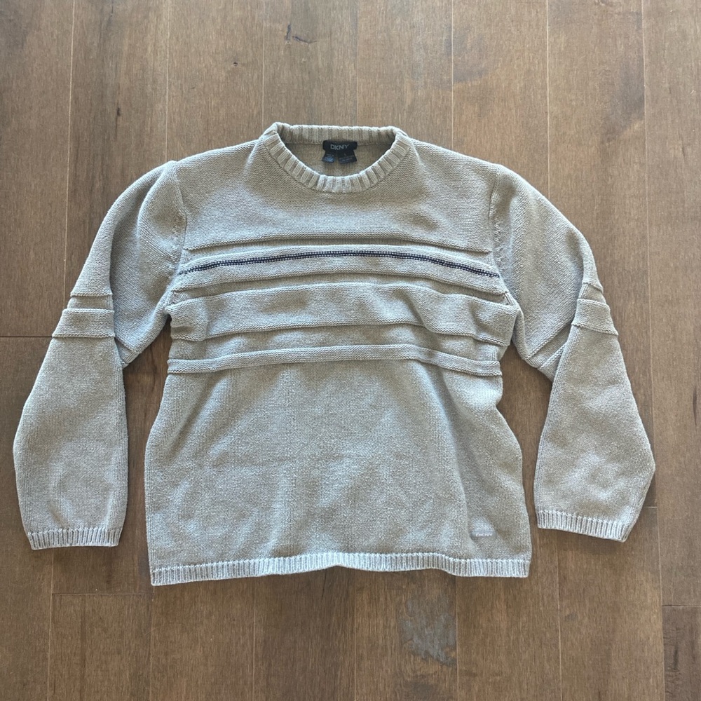 DKNY Men's Beige Crewneck Sweater